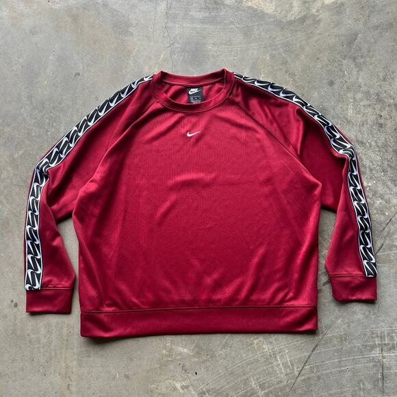 Nike Sweatshirt Women's XL Burgundy Black White Tape Center Swoosh Pullover - Picture 1 of 6